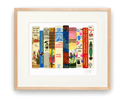 Custom Ideal Bookshelf Print by Jane Mount – a personalized art print featuring an illustrated bookshelf featuring your favorite books. A unique, museum-quality gift for booklovers and readers.