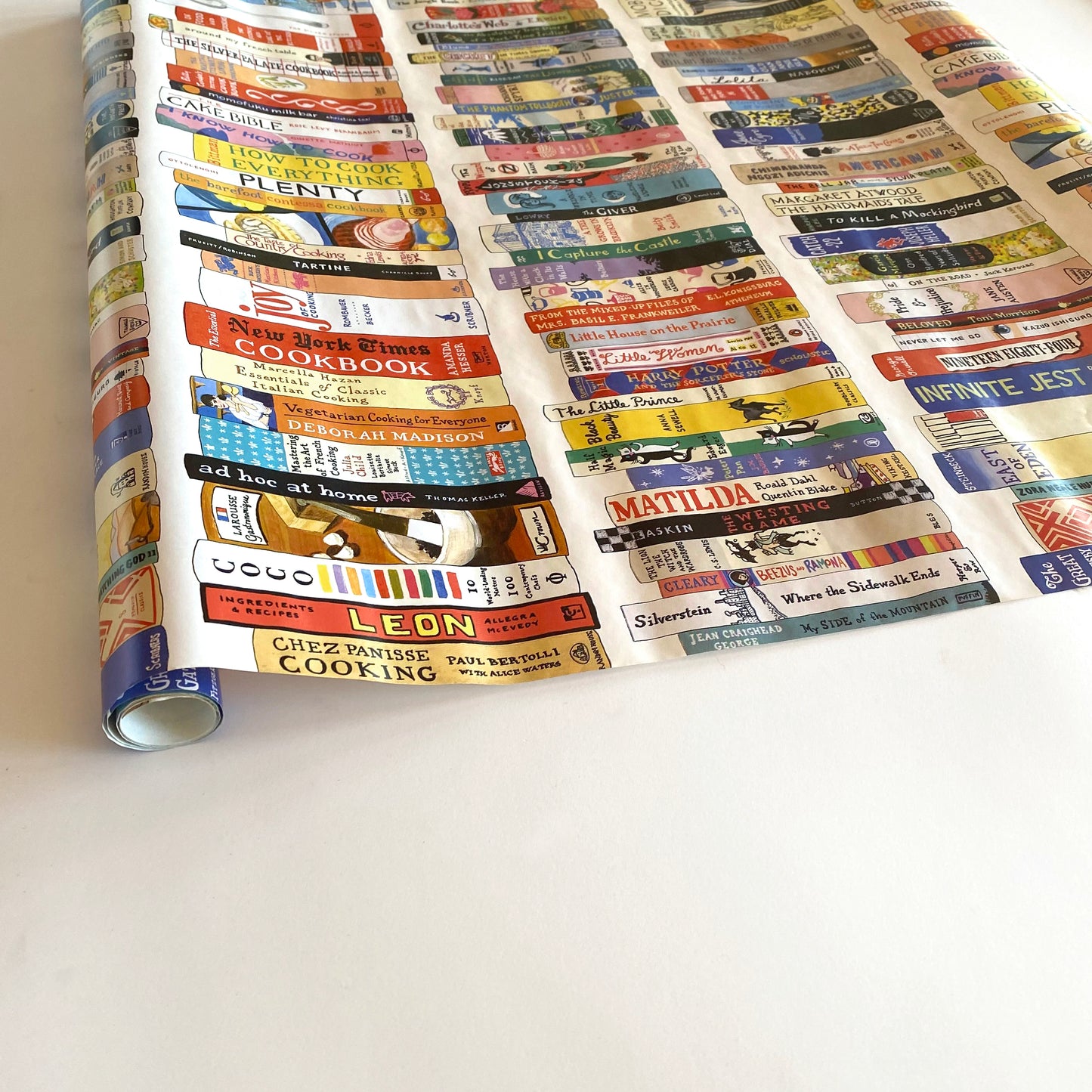 Bookshelf Full Of Books Wrapping Paper by Created Prototype
